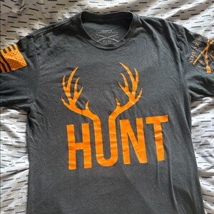 Grunt Style Charcoal T-Shirt with Orange Logo
